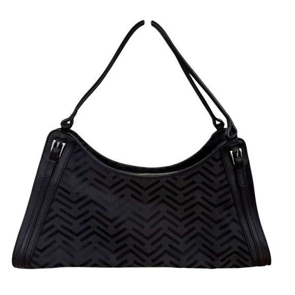 Via Spiga Handbags - Via Spiga Black Fabric W/Leather Trim Shoulder Bag.